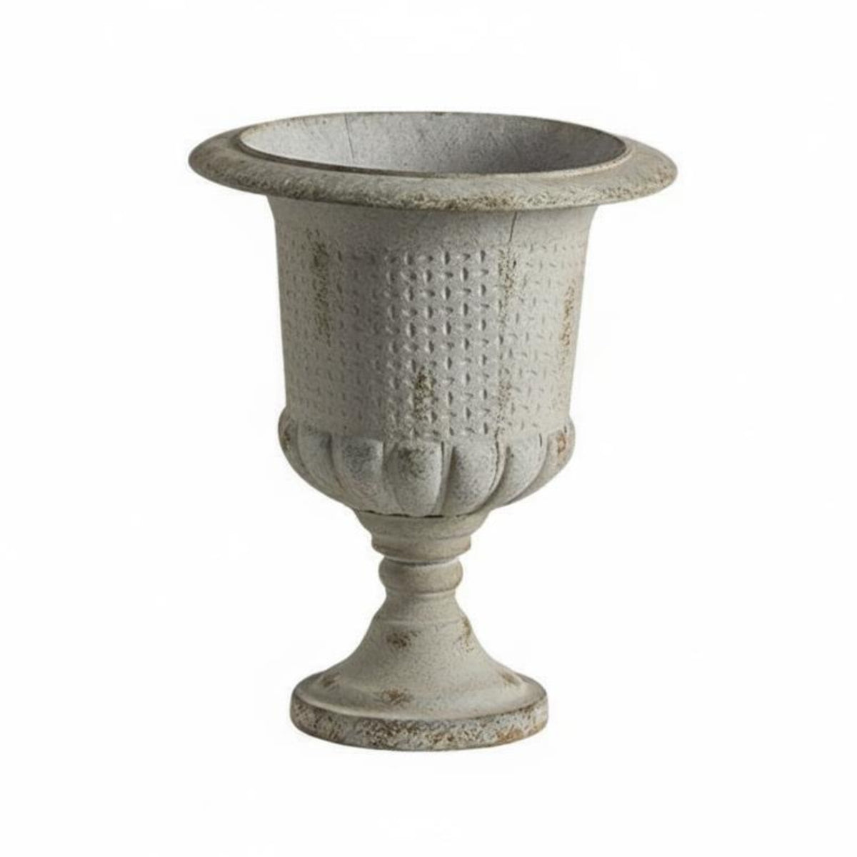 Distressed Iron Planter Ornate Design Vintage Urn Planter Indoor Outdoor Use