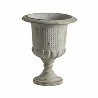 Distressed Iron Planter Ornate Design Vintage Urn Planter Indoor Outdoor Use
