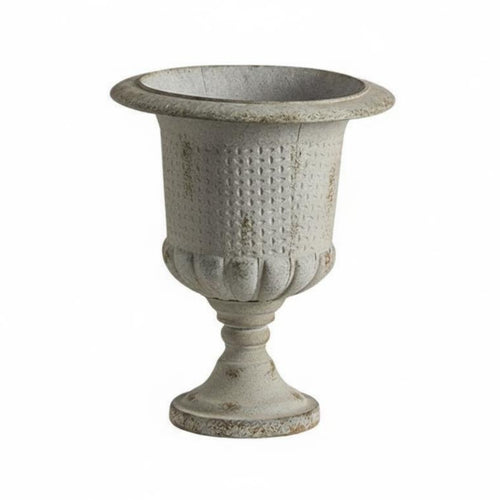 Distressed Iron Planter Ornate Design Vintage Urn Planter Indoor Outdoor Use
