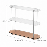 Large 3-Layer Acrylic Display Shelf, Clear Tiered Storage Rack for Cups & Tea Sets, Modern Desktop Organiser Stand