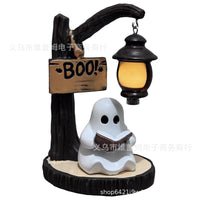 Cute Ghost Reading Lantern Halloween Decoration
