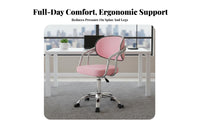 Upholstered Swivel Task Seat Modern Design Desk Chair Quiet Casters