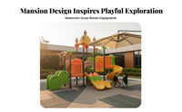 Castle Theme Play Structure Design Playground Slide Combination Sturdy Construction Kids Climbing Structure for Children, Young Children, School, Park
