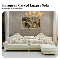 Upholstered Corner Sofa European Style Living Room Furniture Removable and Washable Cover Couch Set for Apartment Dwellers, Families, Lounge Area, Den