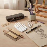20 Pieces Zippered Blending Stumps with Pencil Extender High Quality Paper Stumps with Sanding Boards Portable Sketch Drawing Tool Set Professional for Sketchers, Artists, Studio, Travel