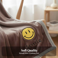 Cartoon Embroidered Throw Soft and Cozy Fleece Coverlet High Density Textile