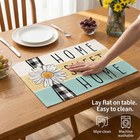 Easter Bunny Placemat Festive Bright Color Dining Mat for Home, Party, Kitchen, Restaurant