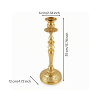 Ornate Candle Holder Elegant Design Rose Relief Candle Holder Shiny Finish