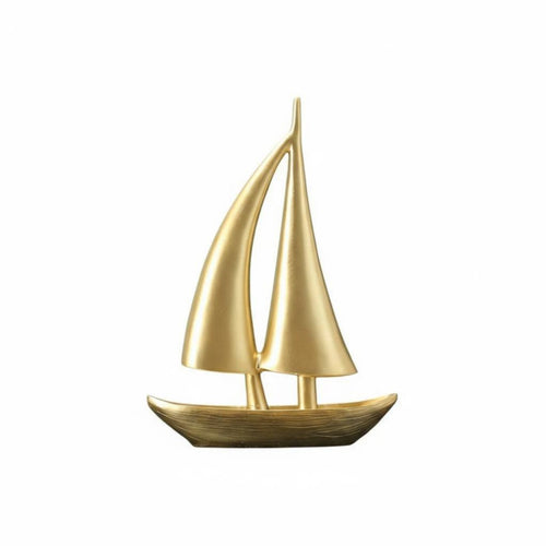 Sailboat Figurine favorable voyage Symbol Stylized Sailboat Figurine Gold accentuation