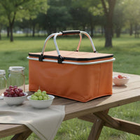 Insulated Outdoor Basket with Lid Outdoor Carrier Sturdy for Travel