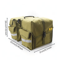 Rear Pannier with Buckle Straps Green Bike Pannier with Carry Handle Sturdy Bike Saddle Bag for Commuters