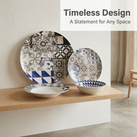 American Style Ceramic Dinnerware Set, Black & White Angel