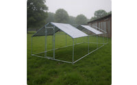 Walkfull-Access Hen House Waterproof Cover Metal Chicken Coop Heavy-Duty Roofed Fowl Pen