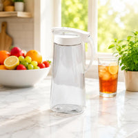 Cold Water Pitcher Transparent Water Jug with Handle 2.1 L Capacity