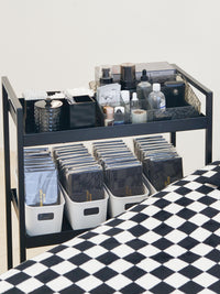 Black Diamond-Texture Multi-Purpose Desktop Storage Box for Beauty Tools