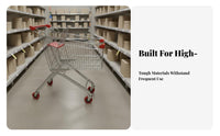 Sturdy Construction Supermarket Shopping Cart Heavy Duty Shopping Cart with Child Seat Movable Wheels Retail Equipment Comfort Grip Handle for Warehouse Employees, Shoppers, Shop Owners, Home, Laundry
