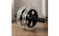 Fitness Wheel Black Frame Abdominal Portable Fitness Equipment for Home Gym