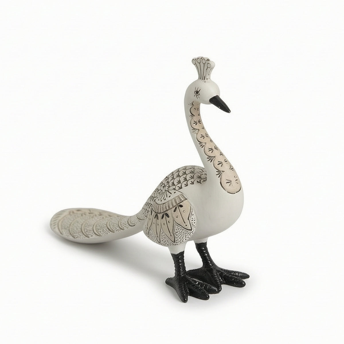 Peacock Ornament Resin Bird Sculpture Modern Decor for Entryway
