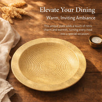 Retro Ceramic Plate, Rust Red Coarse Pottery 8.9-inch