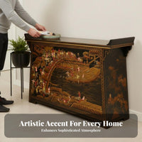 Chinese Design Entryway Cabinet Traditional Design Entryway Table Table Two Drawers Double Door Compartment for Hallway, Bedroom