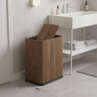 Narrow Garbage Bin with Lid Double Barrel Design for Bathroom, Living Room