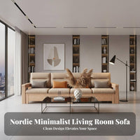Sofa with Integrated Storage Table Nordic Design Couch sturdy Wood Frame Living Room Furniture for Families, Lounge Area, Large Apartment, Home Theater