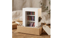Wooden Bookshelf Ornament Three Shelves Mini Bookshelf Cabinet Clear Window
