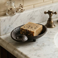 Cast Iron Soap Dish Vintage-Design Shell Jewelry Tray Decorative Spiral