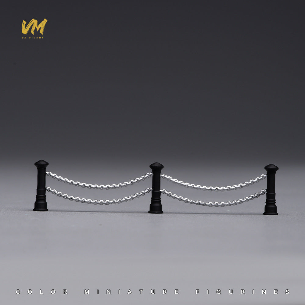 VM 1/64 Scale Resin Miniature Scene with Chain Fence and Hand-Painted Figure