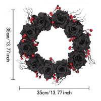 Wreath with Spiders Black Wreath with Red Berries Outdoor for Party