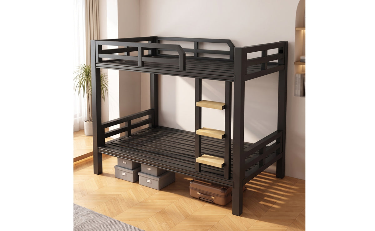 Metal Bunk Bed Space-Saving Bunk Bed Frame Compact Furniture for Teens, Students, Bedroom, Dorm Room, Hostel