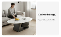 2 Pieces Nesting Coffee Tables Modern Minimalist aesthetic Nesting Table Set Easy Setup Internal Storage for Homeowners, Bedroom