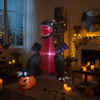 Freestanding Inflatable Dragon with Pumpkin Giant Inflatable Dragon Spooky Lawn Decor Scary