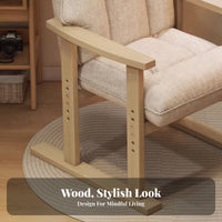 Upholstered Wood-Frame Chair Ergonomic rear supportrest Upholstered Armchair for Readers
