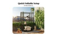 Cat Cage Litter Box Large Indoor Cat House Rolling Cat Playpen Waste Containment Unit Foldable Structure Secure Door Locks Suitable for Gift Giving Home Decoration