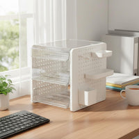 Desktop Pegboard Organizer Accessory Trays Office Organizer Shelf Multi-Layer