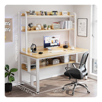 Study Desk with Bookshelf Space-Saving Design Writing Table with Pegboard Wide Desktop Workstation for Teens, Esports Participants, Bedroom, Dorm Room