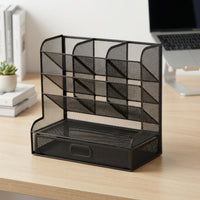 Desk Organizer with Pen Holder and Drawer Compact for Professionals, Students