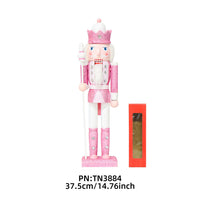 25 New 38cm Pink Glitter Nutcracker Solid Wood Decorative Puppet Gift