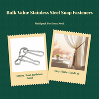 304 Stainless Steel Drapery Fastener Hook, sturdyDuty Hanging Organizer, Multi-Purpose Keychain Connector, Rust-Resistant Silver