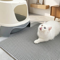 Large Cat Litter Mat with Honeycomb Structure, Washable Double Layer Design Made of EVA Material, Scatter Control Trapping for Every Cat Owner