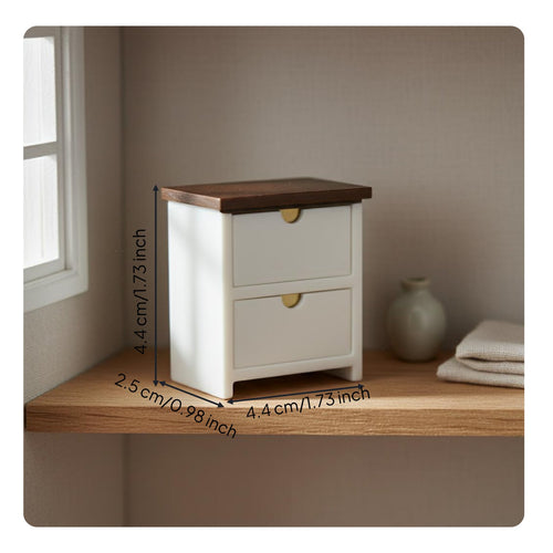 Miniature Bedside Cabinet Decorative Ornament Tiny End Table Model Photo Prop
