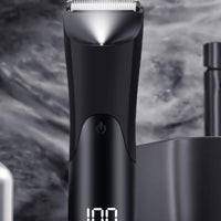 Rechargeable Body Trimmer with Guide Comb Cordless Electric Body Hair Trimmer Portable Grooming Tool with Light Compact for Men, Home, Travel