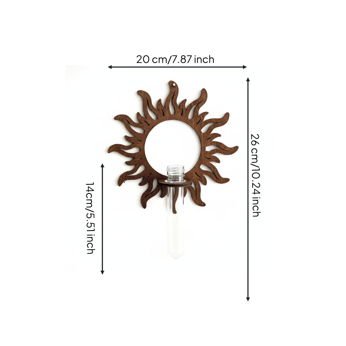 Sun Wall Planter Space-Saving Radiant Plant Shelf Natural Border for Living Room