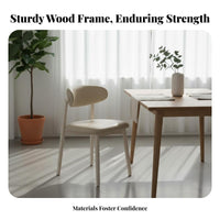 Upholstered Winding Rear Chair Sturdy Wood Legs Household Furniture Period-Period Modern Design Stable Support for Dining Room
