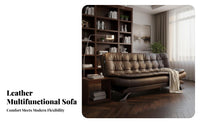 Multi-Functional 3-Seater Fold-extendable Bed Foldable Design Pull-extendable Foam Sofa Bed two-in-singleUse Office Furnishing Space Saving for Business Owners, Apartment Dwellers, Homeowners, Reception Area, Guest Room, Bedroom