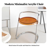 Transparent spectral Chair Light Luxury Design Transparent Side Chair for Bedroom