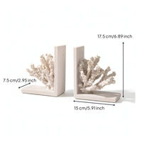 Coral Bookends Sculptural Coral Bookend Textured for Bookshelf, Home Decorators