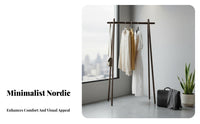 Floor-Standing A-Frame Clothes Rail Minimalist Design Garment Rack Space-Saving Clothing Stand Easy Assembly for Boutique Owners, Homeowners, Students, Bedroom, Entryway, Retail Display, Dorm Room