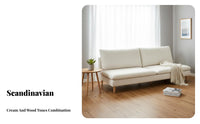 space-saving Design Armless 2-Seater Sofa Minimalist stylish Armless Two-Seater Settee Wooden Legs Loveseat Sturdy Frame for Apartment Dwellers, Young Adults, Students, Balcony, Bedroom, Office
